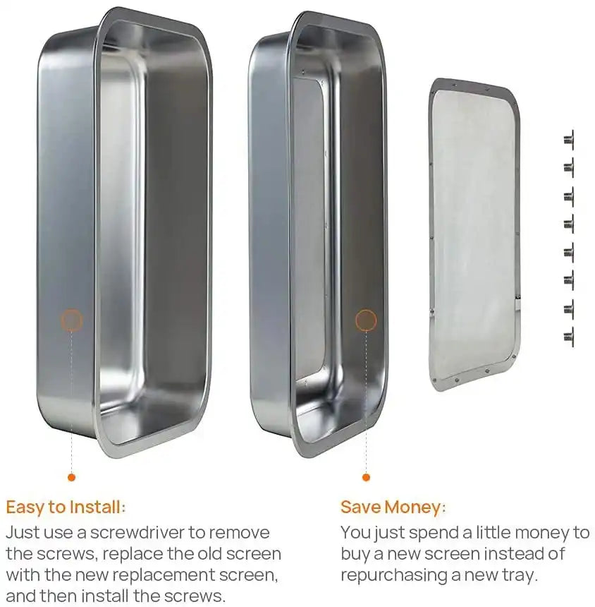 Mogobe Trim Tray with Detachable 150 Micron Screen, 19.5*13.5 inches, showing the parts as if it is 3d