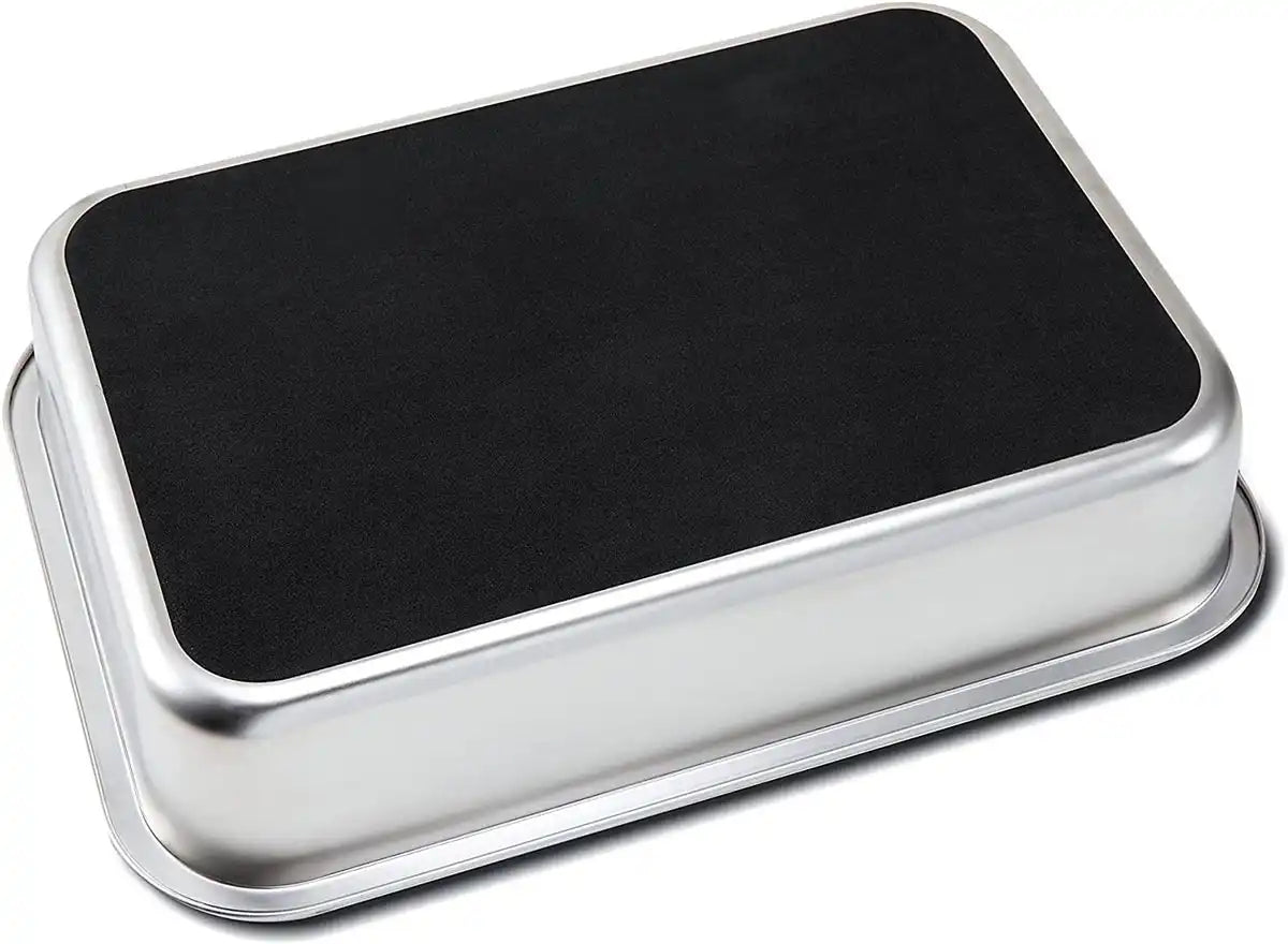 Mogobe Trim Tray with Detachable 150 Micron Screen, Made of Stainless Steel, 19.5*13.5 inches, showing the bottom pad