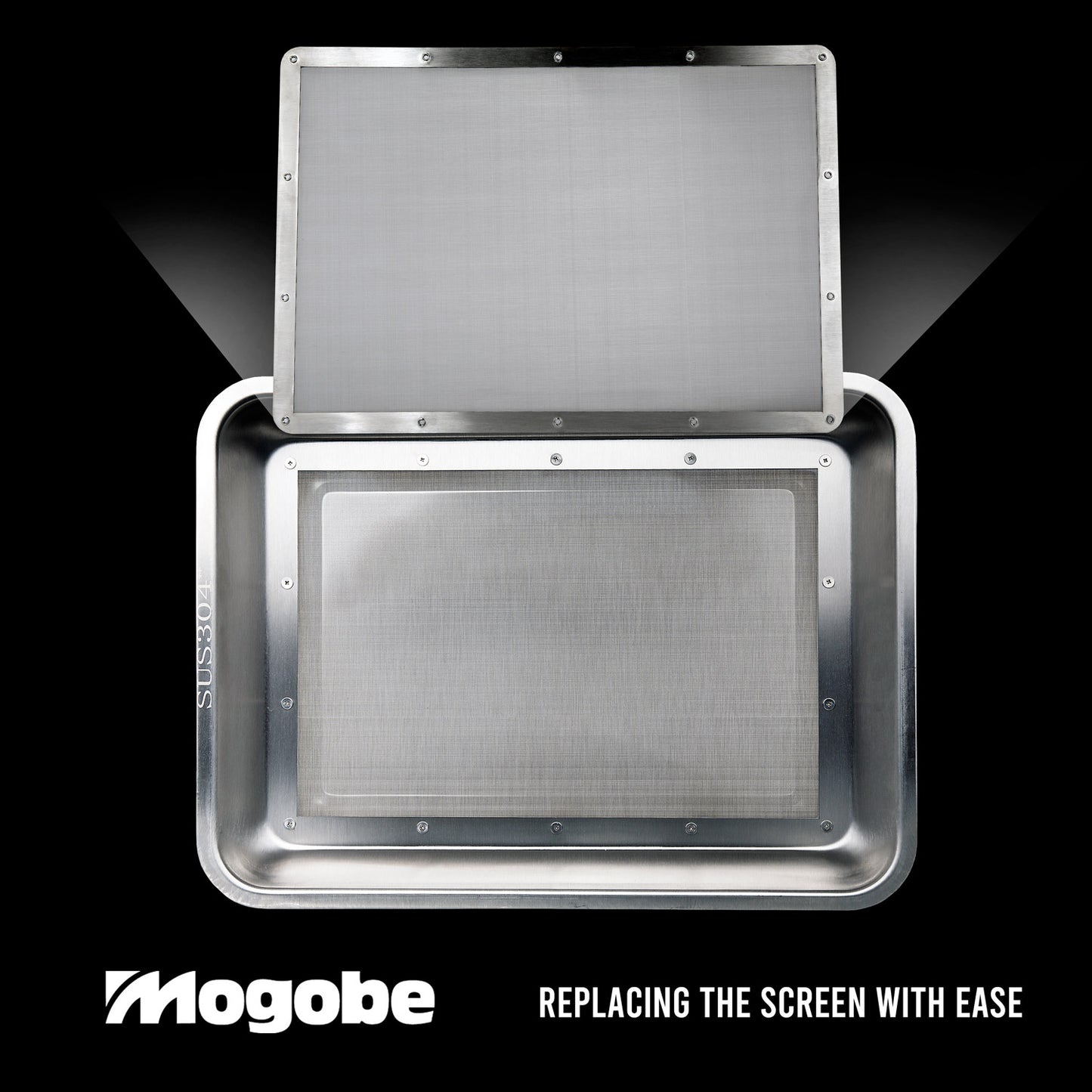 Mogobe Trim Tray, Made of Stainless Steel with a Detachable 150 Micron Screen, 15.5*11.5 inches