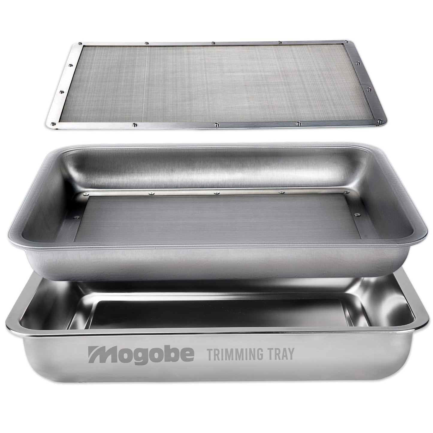 Mogobe Trim Tray, Made of Stainless Steel with a Detachable 150 Micron Screen, 15.5*11.5 inches