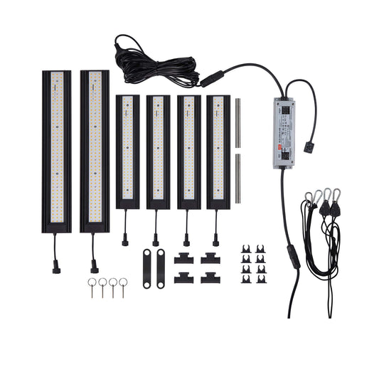 mogobe 240w grow light is made from Two 50W light bars, four 35W light bars and 240w meanwell driver