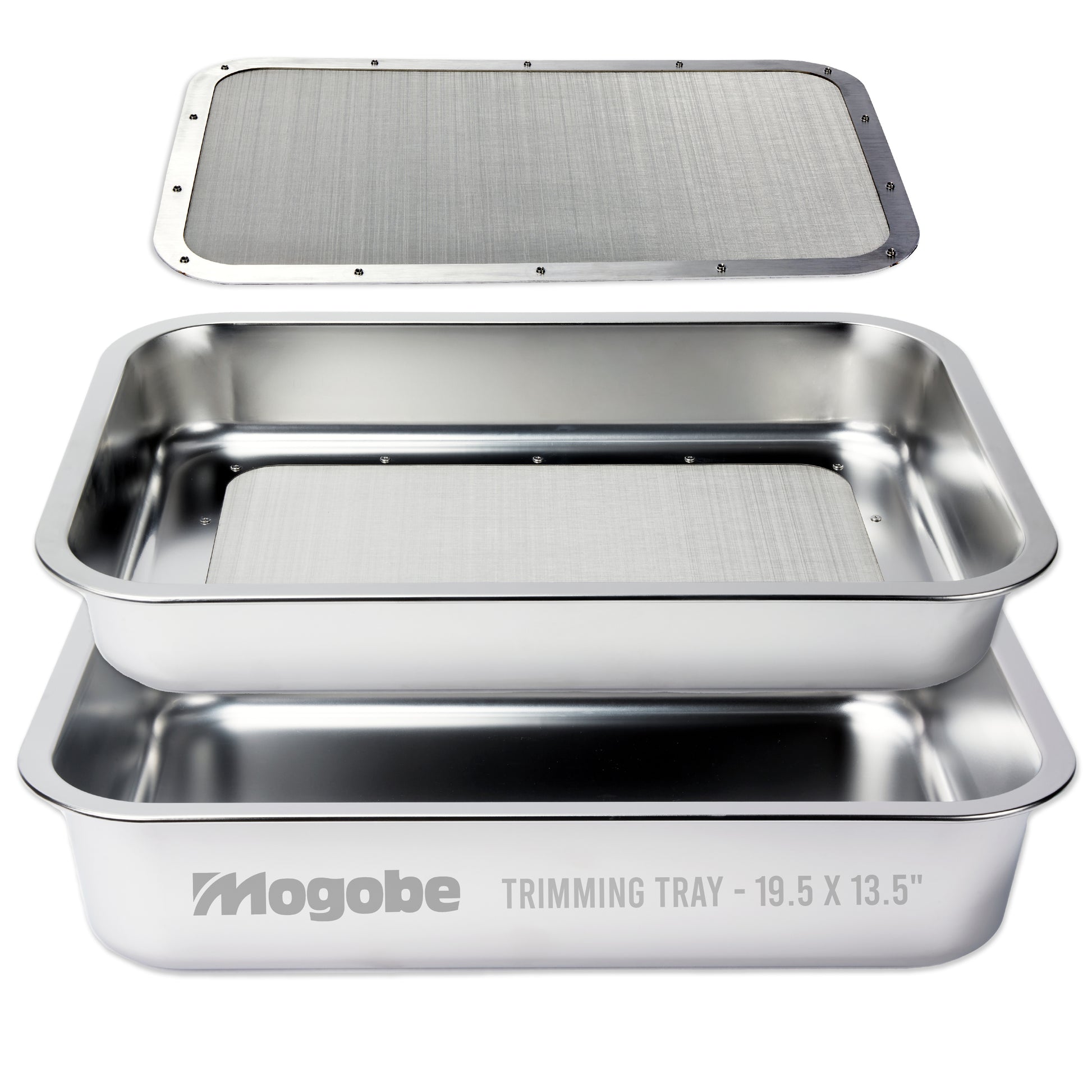 Mogobe Trim Tray with Detachable 150 Micron Screen, Stainless