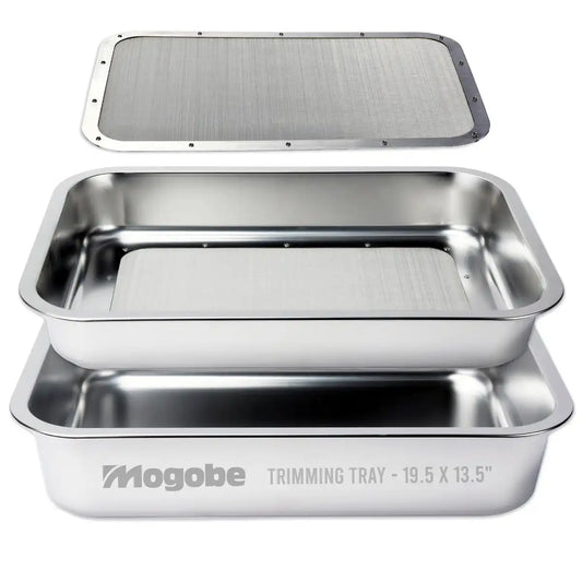 Mogobe Trim Tray with Detachable 150 Micron Screen, Made of Stainless Steel, 19.5*13.5 inches, big version