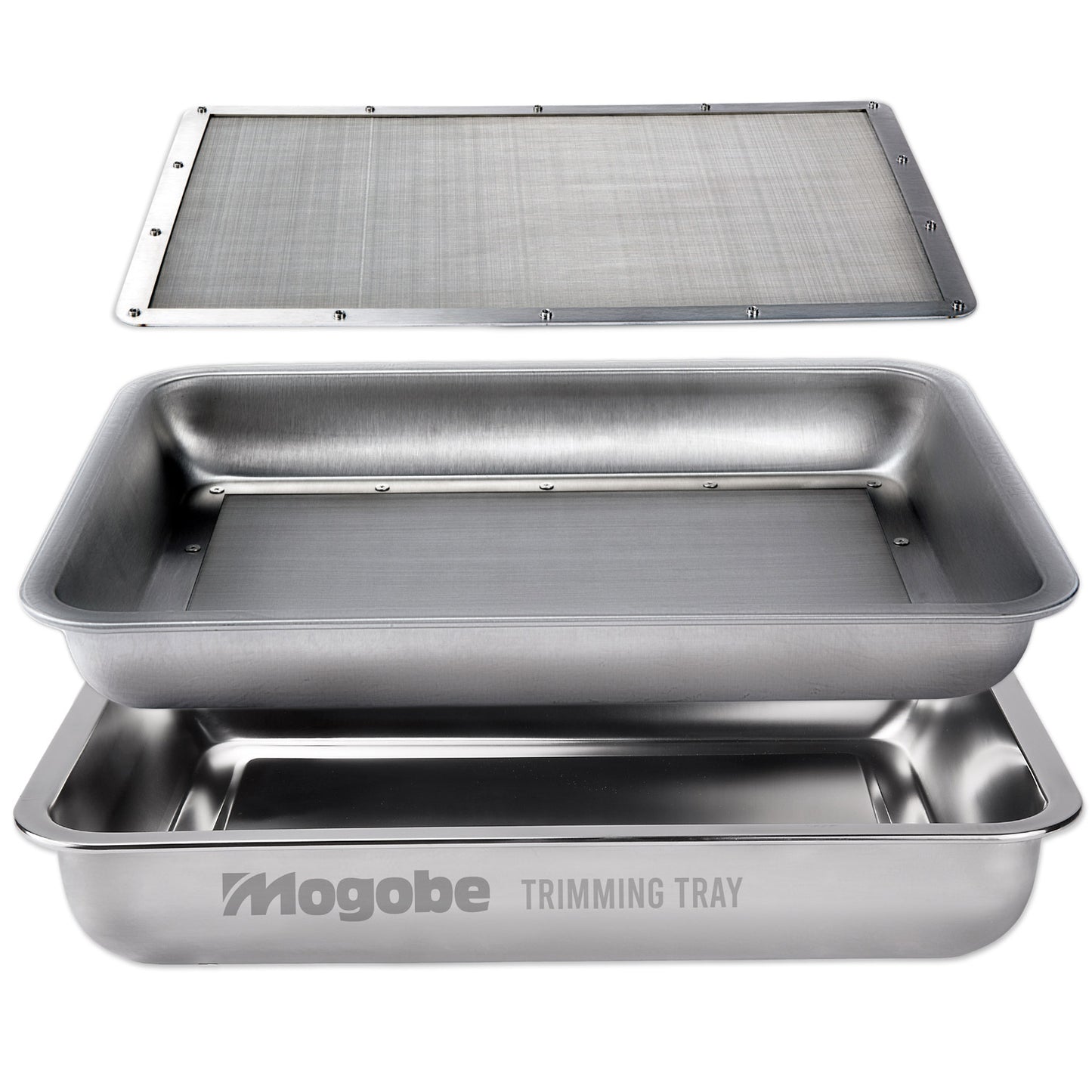 Mogobe Trim Tray, Made of Stainless Steel with a Detachable 150 Micron Screen,  15.5*11.5 inches
